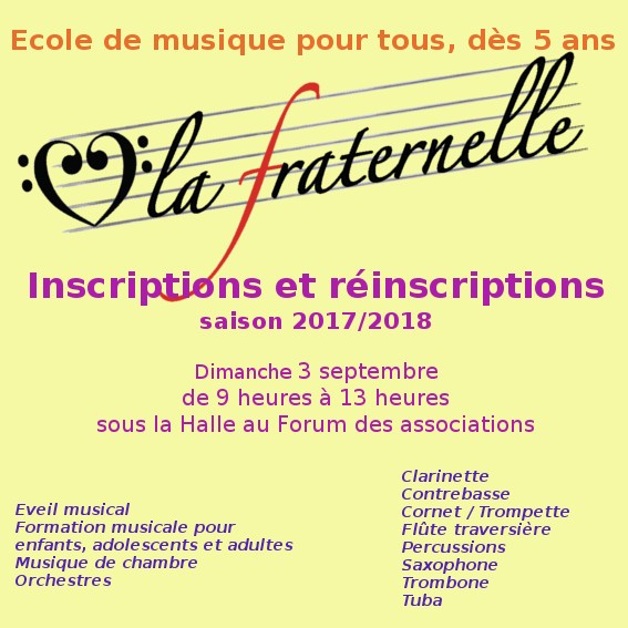 Inscriptions Septembre 2017